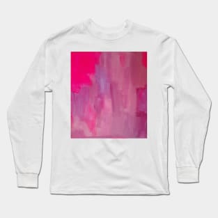 Strawberry Dream Pink Abstract Art Long Sleeve T-Shirt